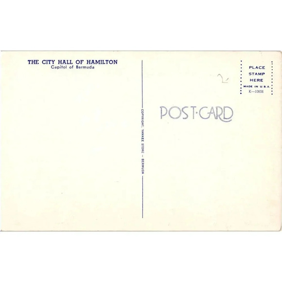 The City Hall of Hamilton Capitol of Bermuda Postcard - Picture 2 of 2